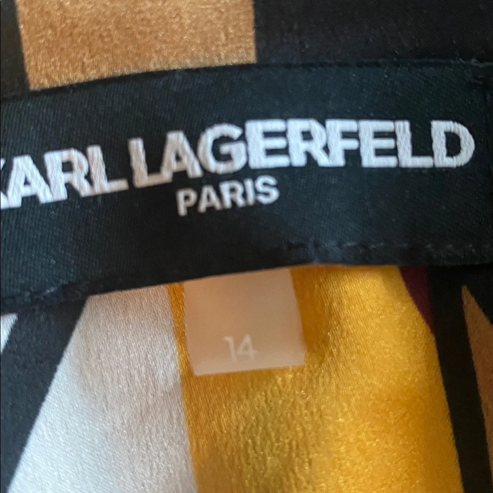 Karl Lagerfeld NWT stripped retro look dress asymmetrical size 14 - Picture 10 of 13